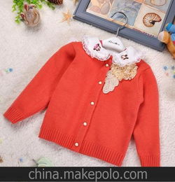 2014韩版童装 精品羊毛绒中小童针织衫女童纯棉毛衣